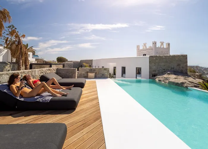 ヴィラ Black With Cave Heated Pool Mykonos Town