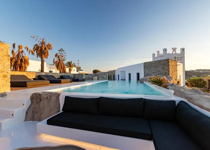 ヴィラ Black With Cave Heated Pool Mykonos Town