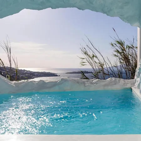 Black With Cave Heated Pool Villa Mykonos Town