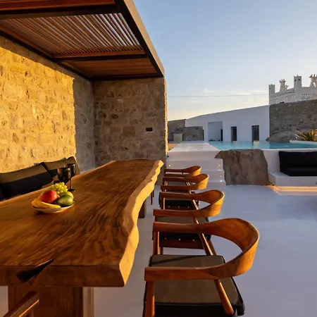 Black With Cave Heated Pool Villa Mykonos Town