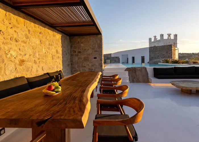 Black With Cave Heated Pool Villa Mykonos Town